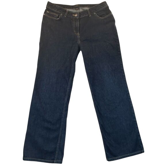 Brooks Brothers 346 Jeans Women's Size 10 Blue Denim Straight Stretch Dark Wash - Picture 1 of 12